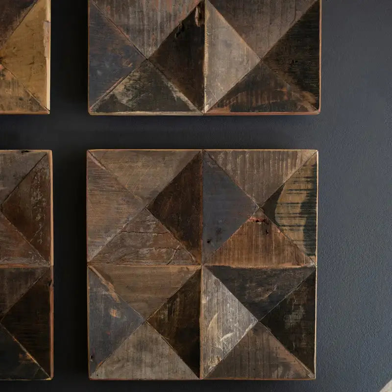 Recycled Wood Panel Wall Art Set
