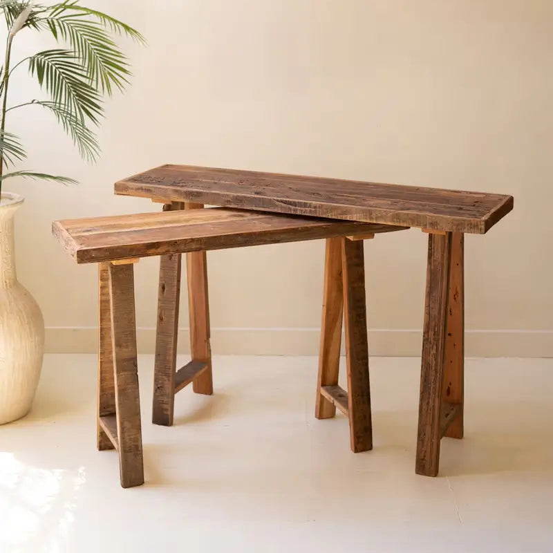 Recycled Wood Console Set
