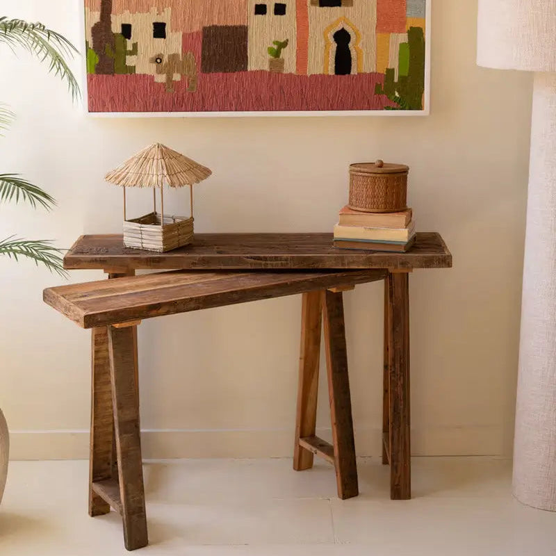 Recycled Wood Console Set
