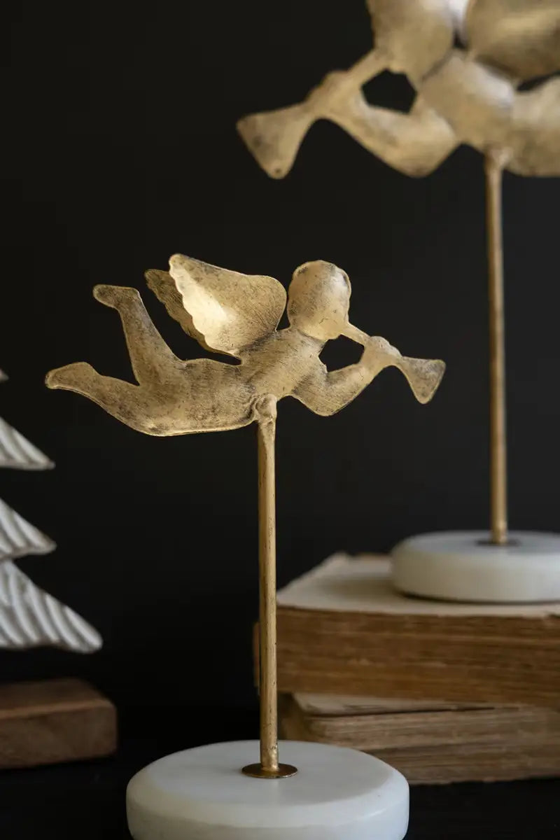 Tabletop Angels On Marble Bases