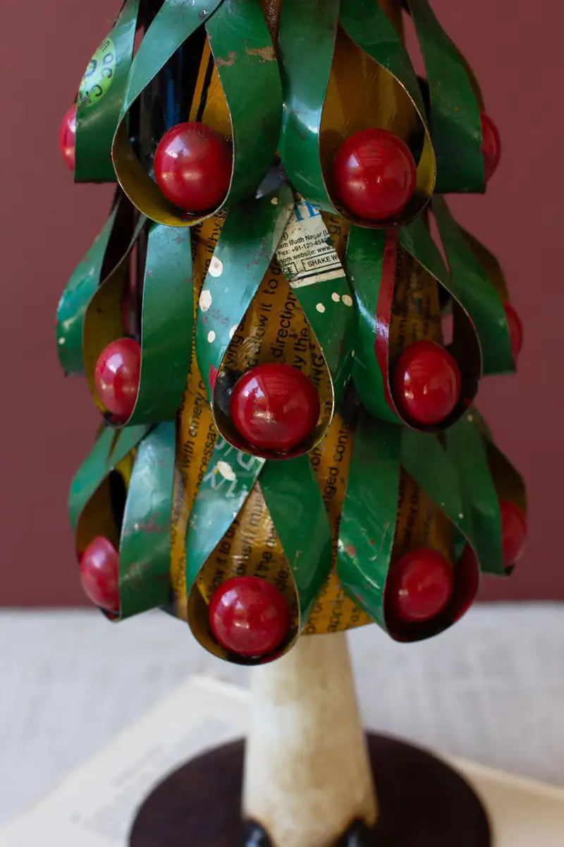 Recycled Metal Apples & Lemons Christmas Tree Set