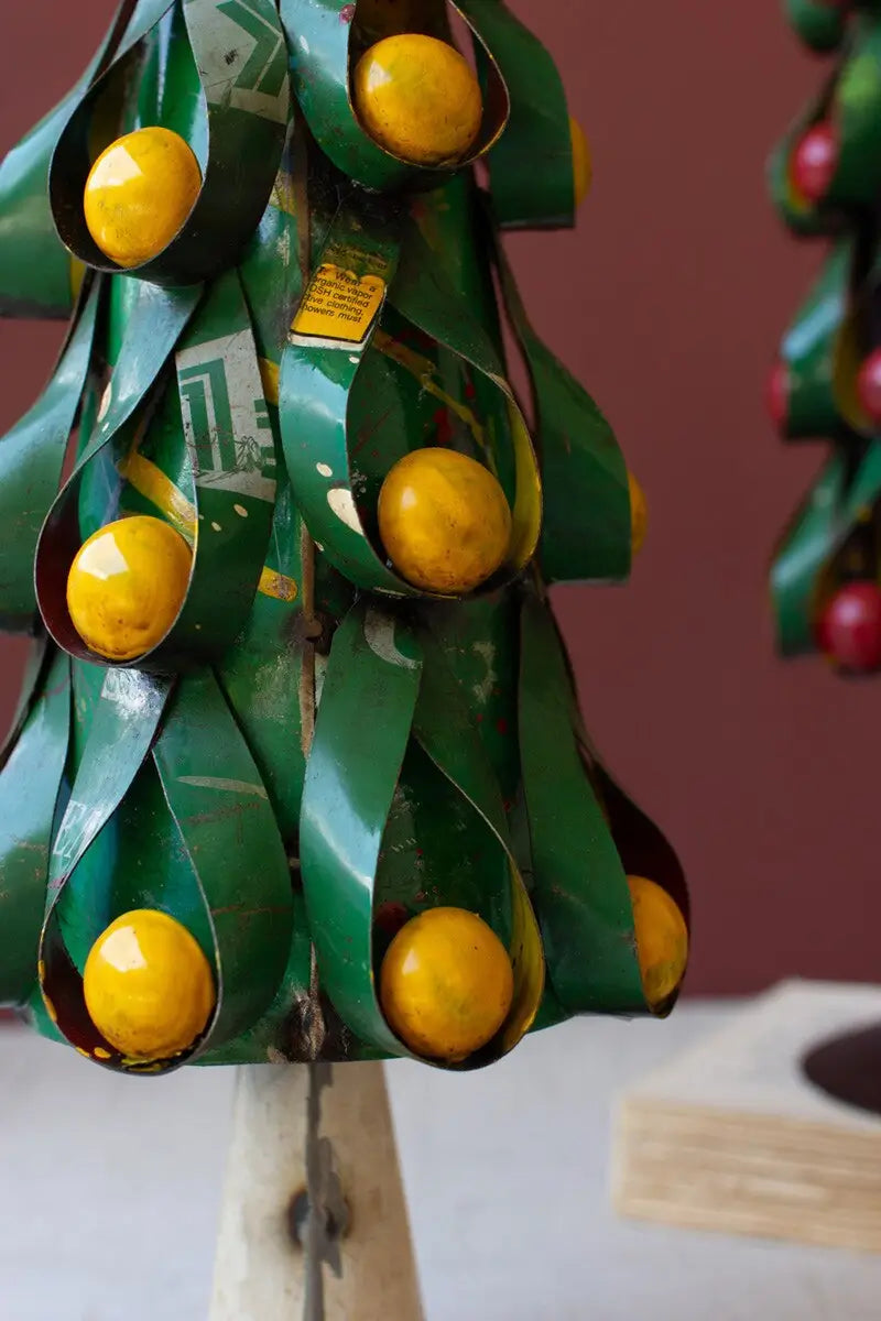 Recycled Metal Apples & Lemons Christmas Tree Set