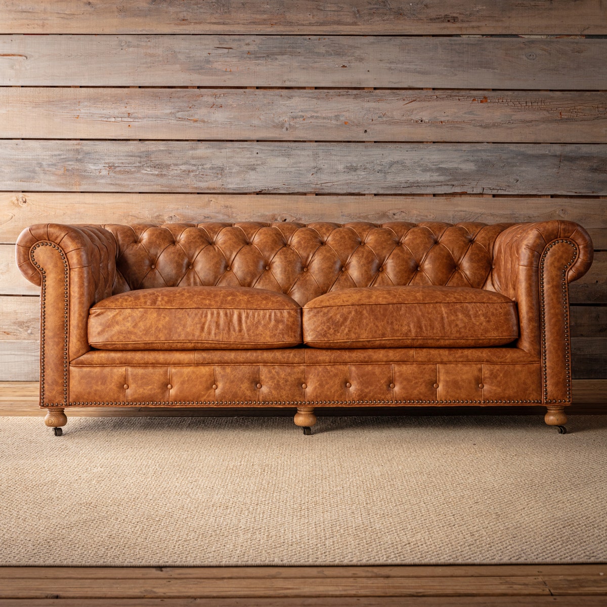 Grand Oaks Leather Chesterfield Sofa