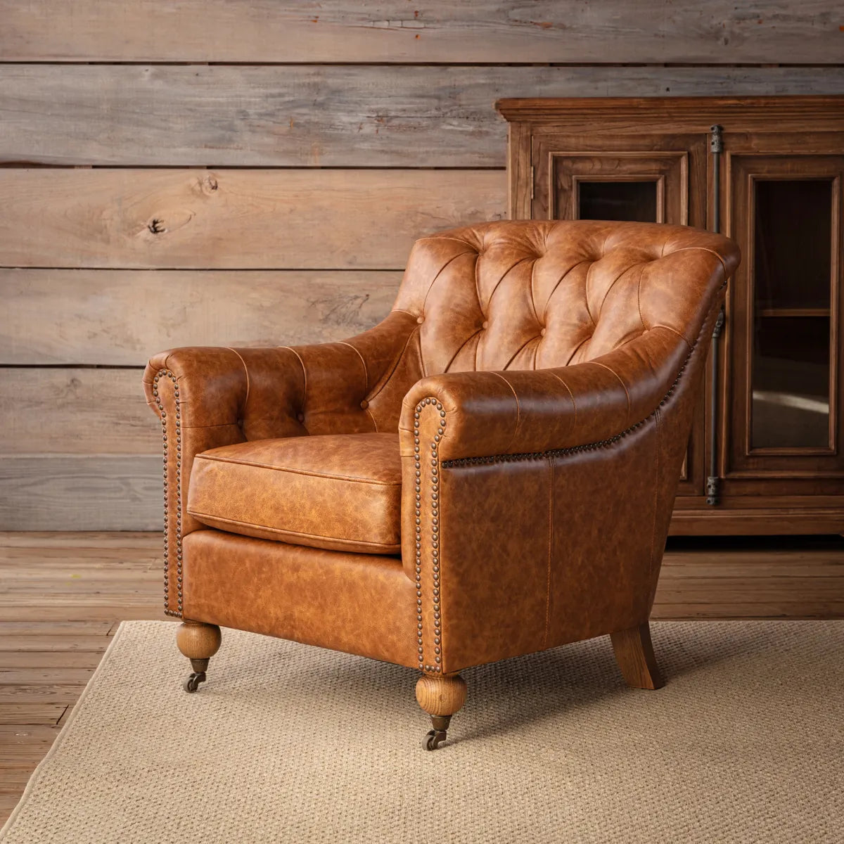 Grand Oaks Leon Leather Arm Chair | A Cottage in the City, image size:1200x1200