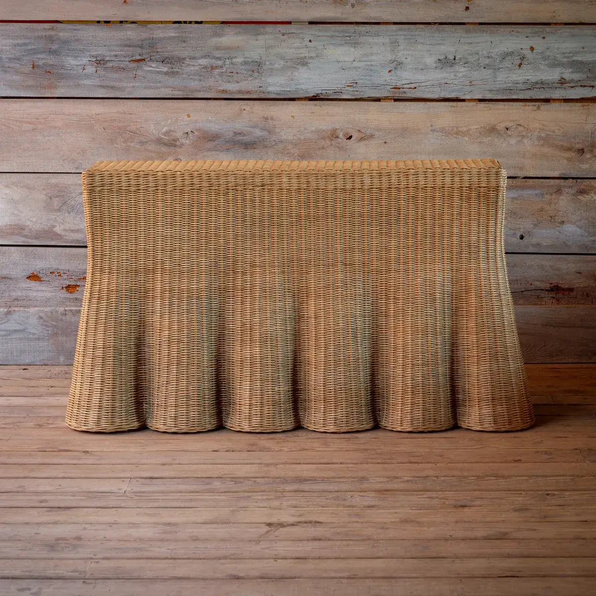 Skirted Rattan Console