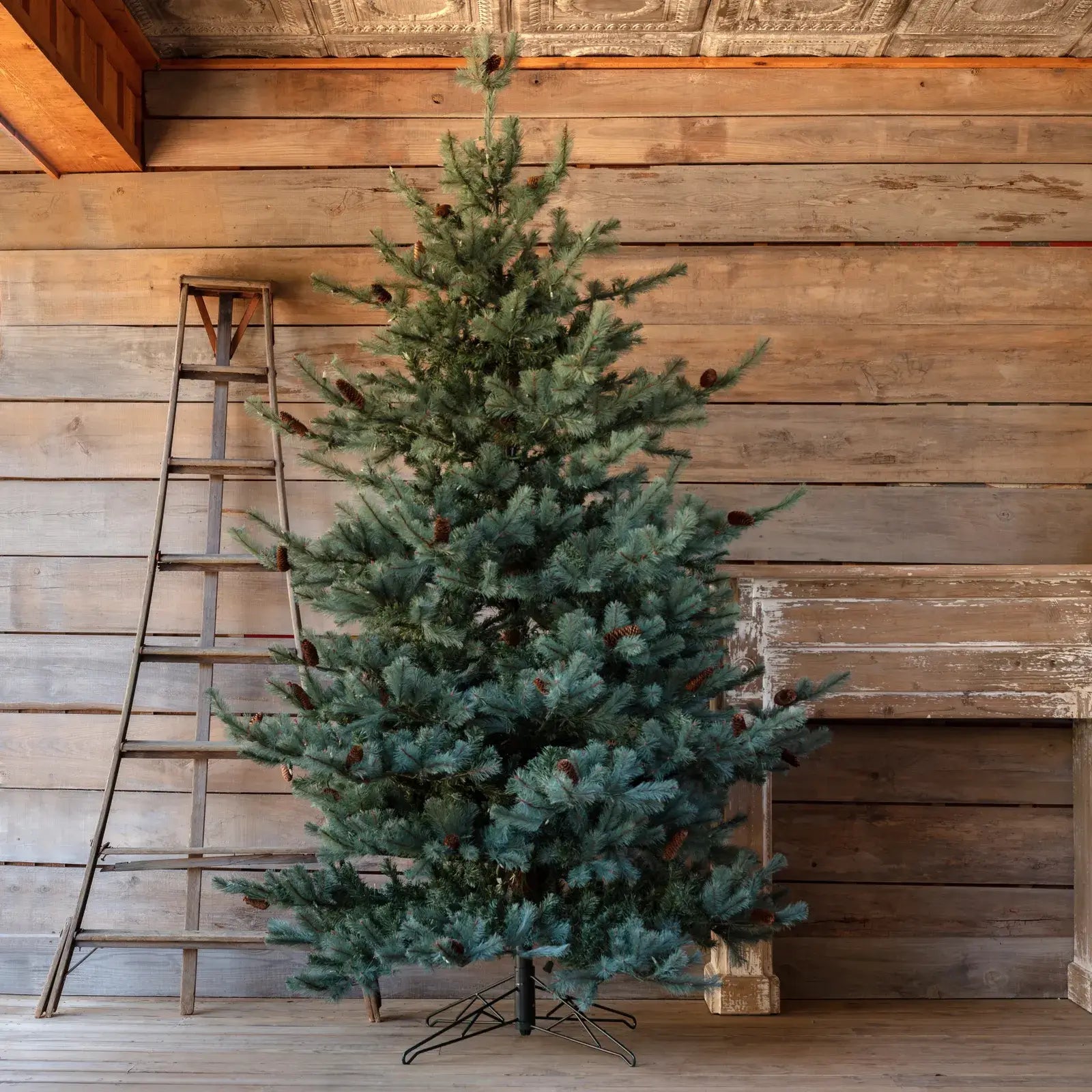 Porch View Home Signature Tree With Lights
