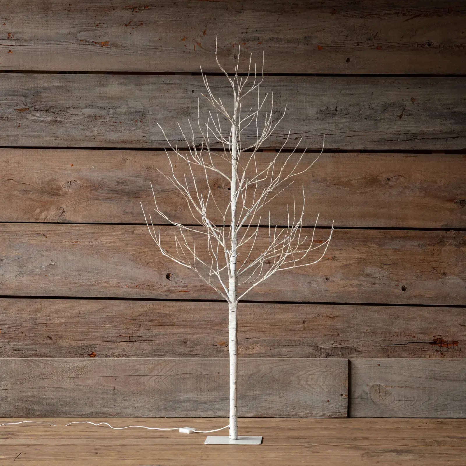 Twinkling Light Winter Birch Tree