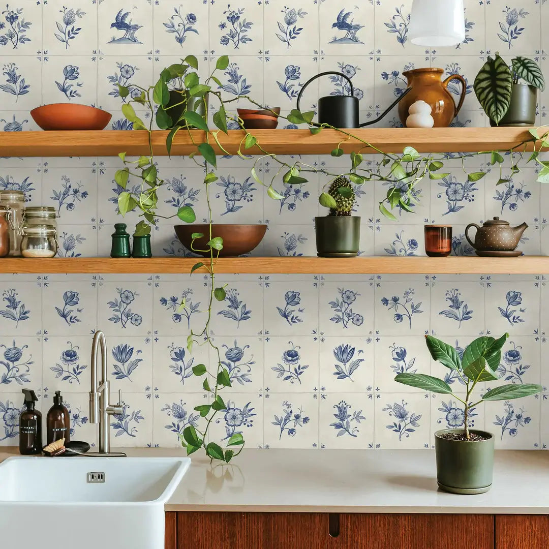 Azulejo Tile Textured Peel & Stick Wallpaper