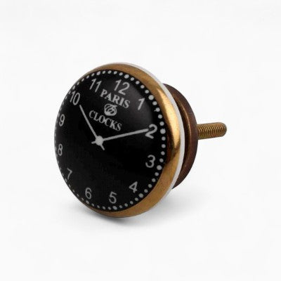 Paris Clocks Black Flat Face Knob