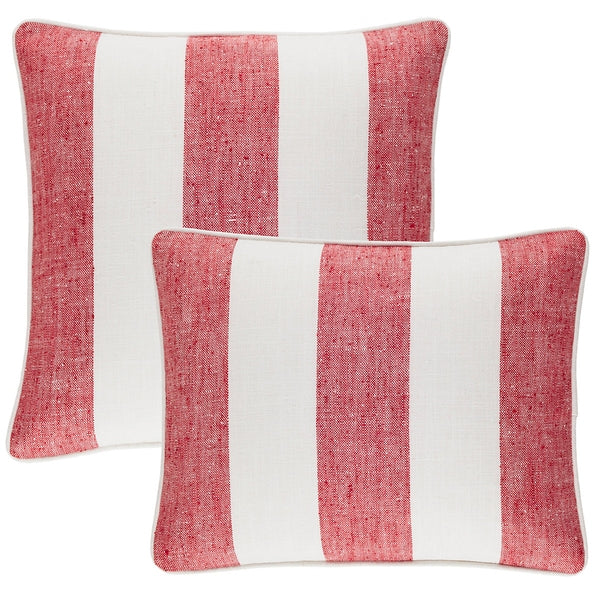 Pine Cone Hill Awning Stripe Red Indoor/Outdoor Pillow