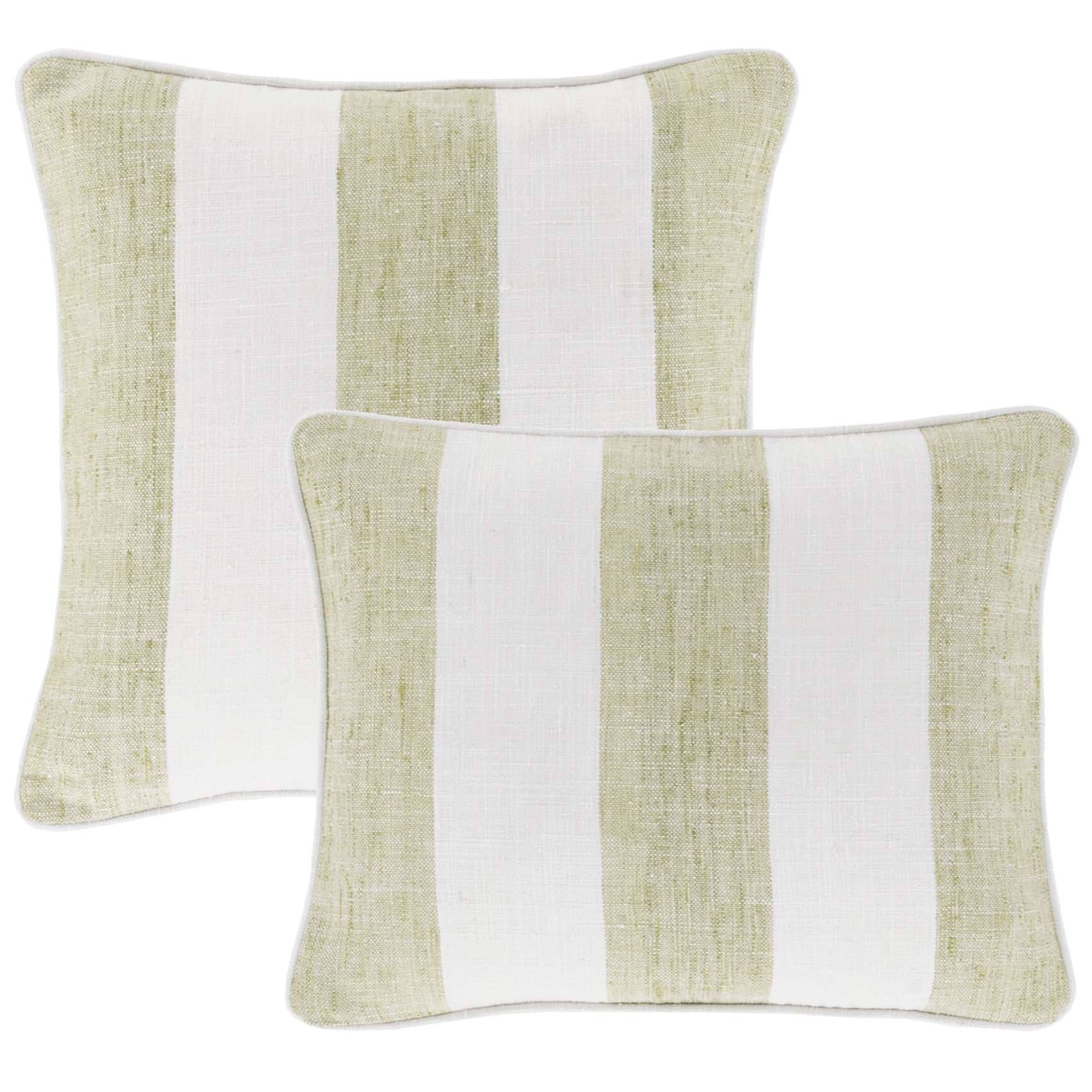 Pine Cone Hill Awning Stripe Soft Green Indoor/Outdoor Pillow