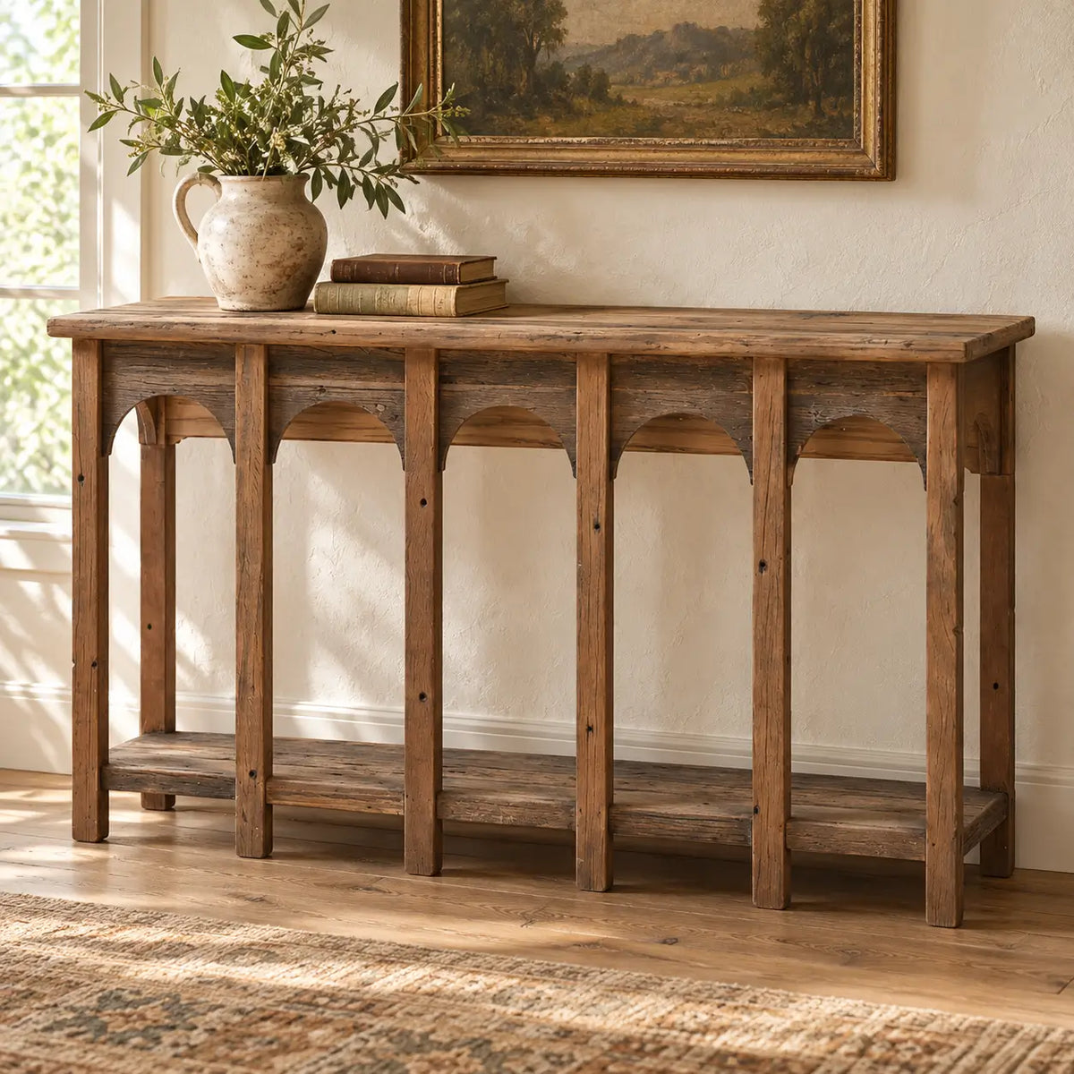 Wood Arched Console Table