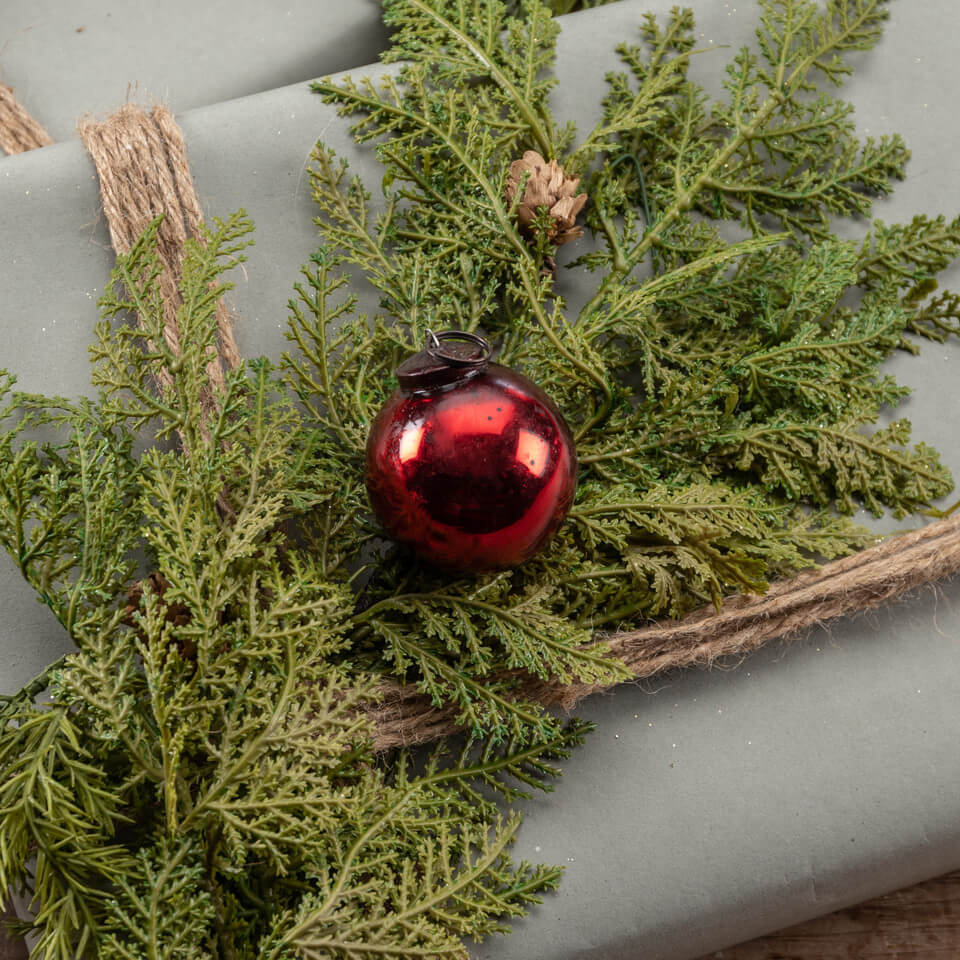 Red Mercury Glass Ball Ornament