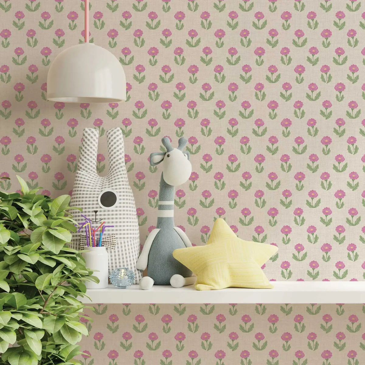 Dandelion Block Print Peel & Stick Wallpaper