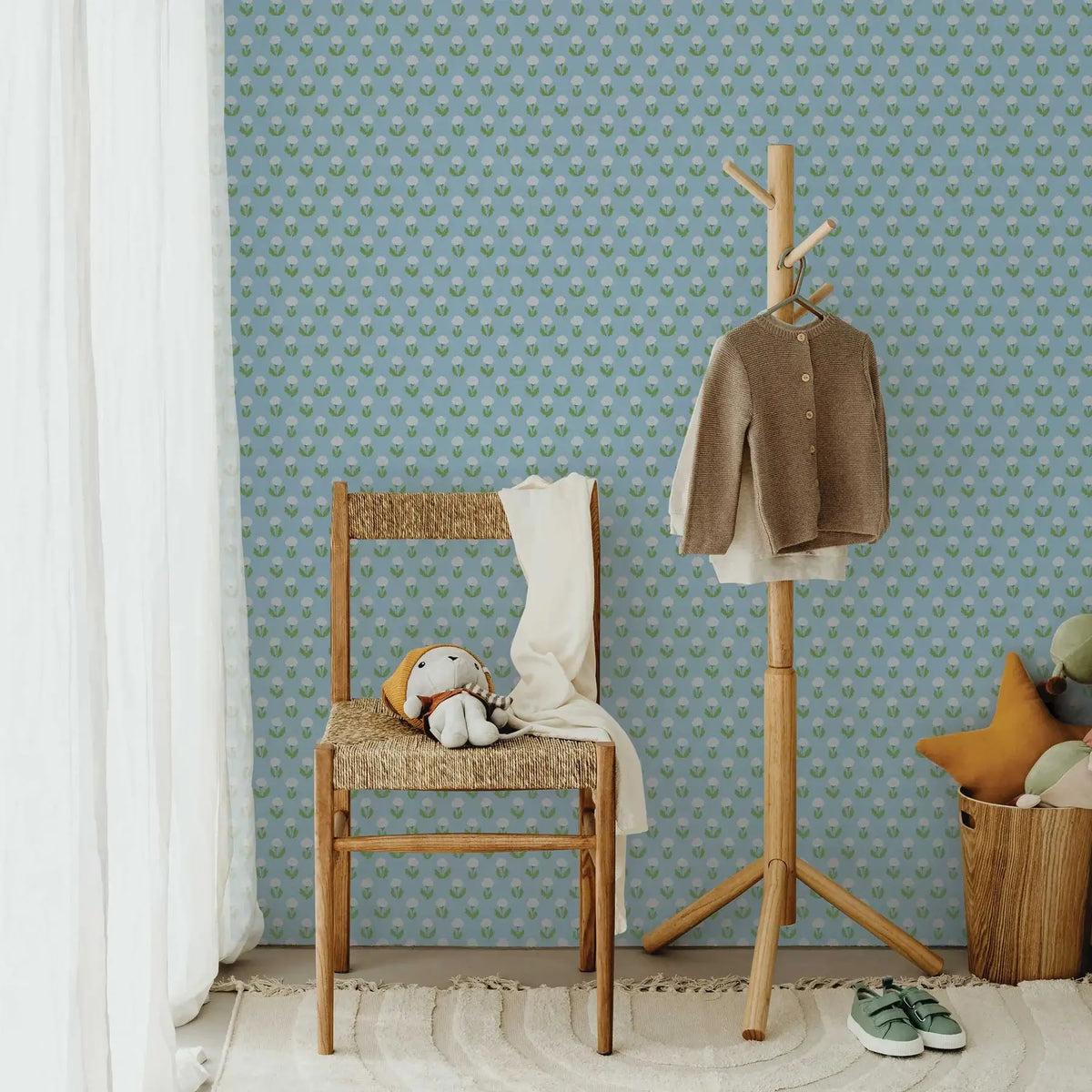 Dandelion Block Print Peel & Stick Wallpaper