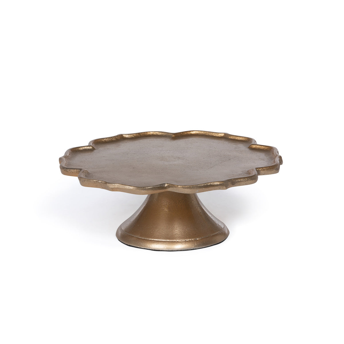 Scalloped Edge Cast Aluminum Cake Plate