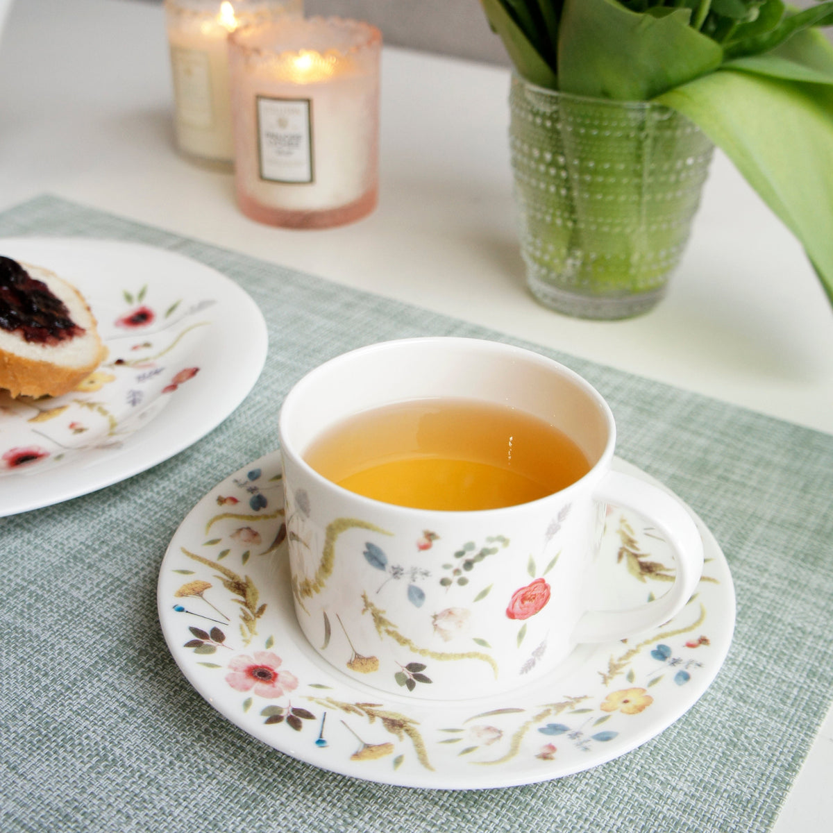 Scandinavian Floral Cup & Saucer