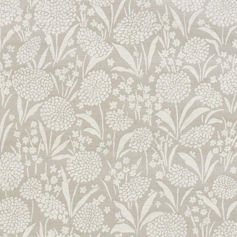 Schumacher Chrysanthemum Hemp Shimmer Wallpaper