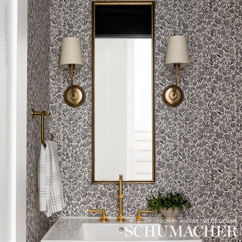 Schumacher Chrysanthemum Print Wallpaper