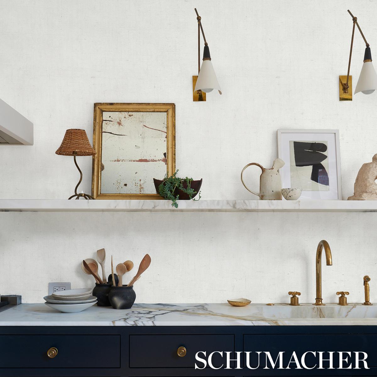 Schumacher Linen Bark Wallpaper | A Cottage in the City