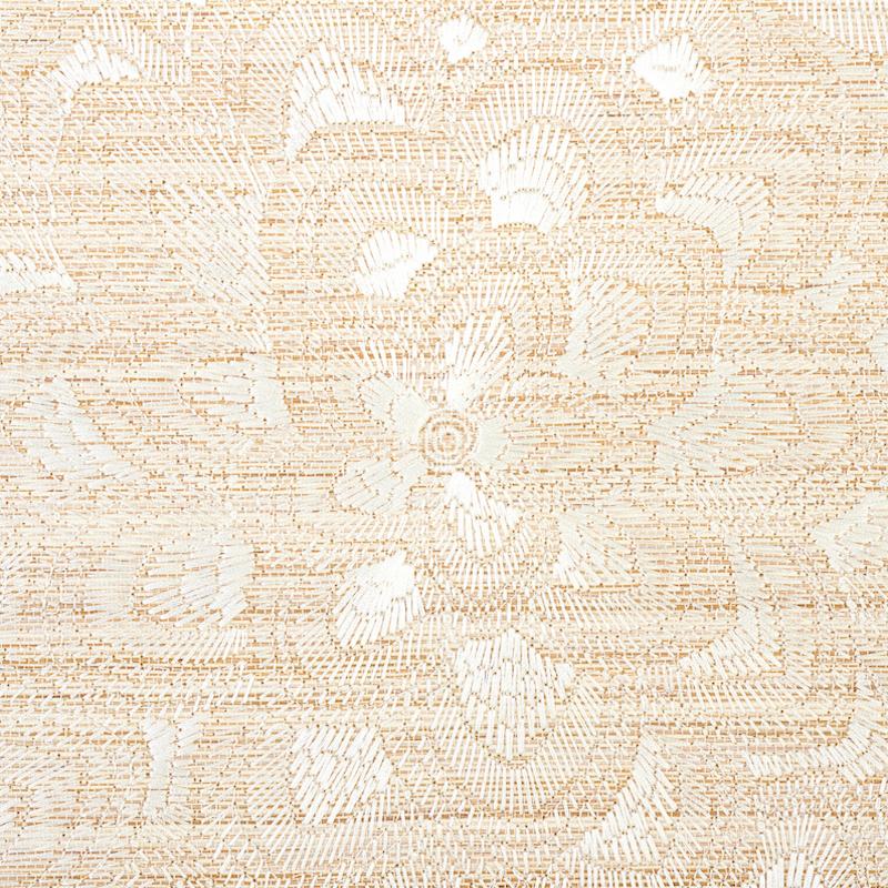 Schumacher Lotus Embroidery Sisal Wallpaper