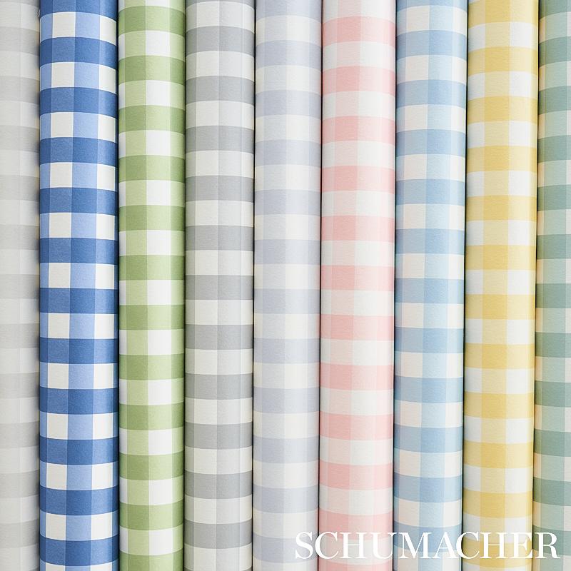 Schumacher Willa Check Small Print Wallpaper