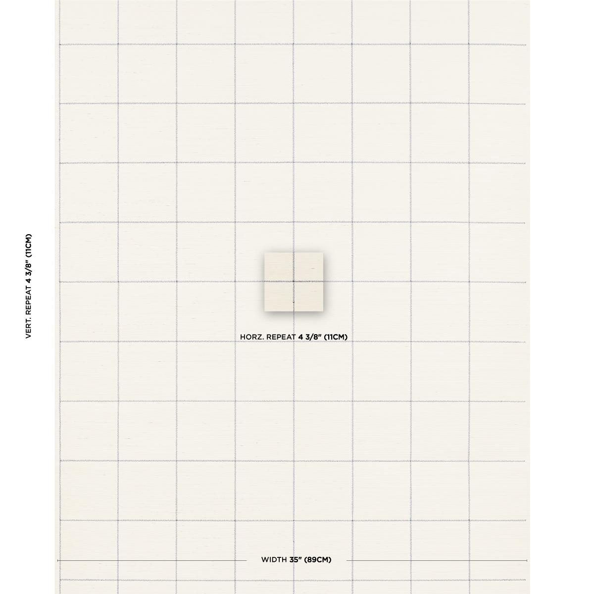 Schumacher Windowpane Embroidered Sisal Wallpaper