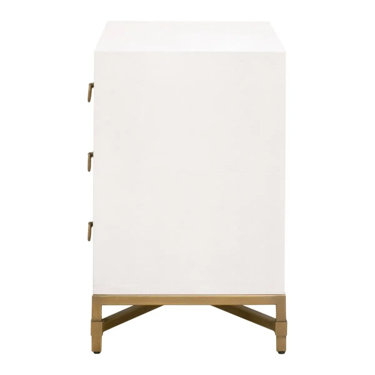Strand White Shagreen Three Drawer Nightstand