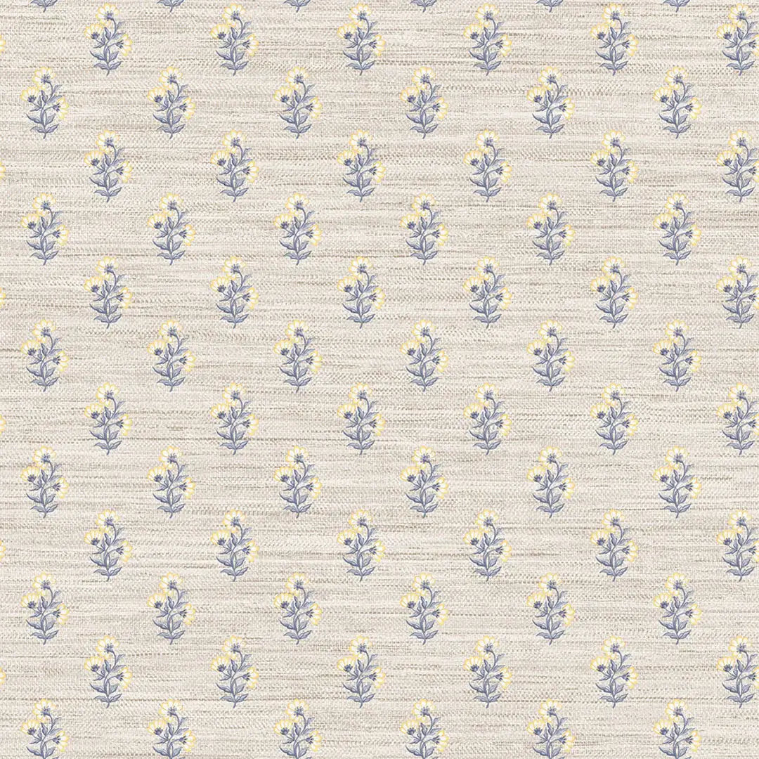 Tiny Blooms Faux Grasscloth Peel & Stick Wallpaper