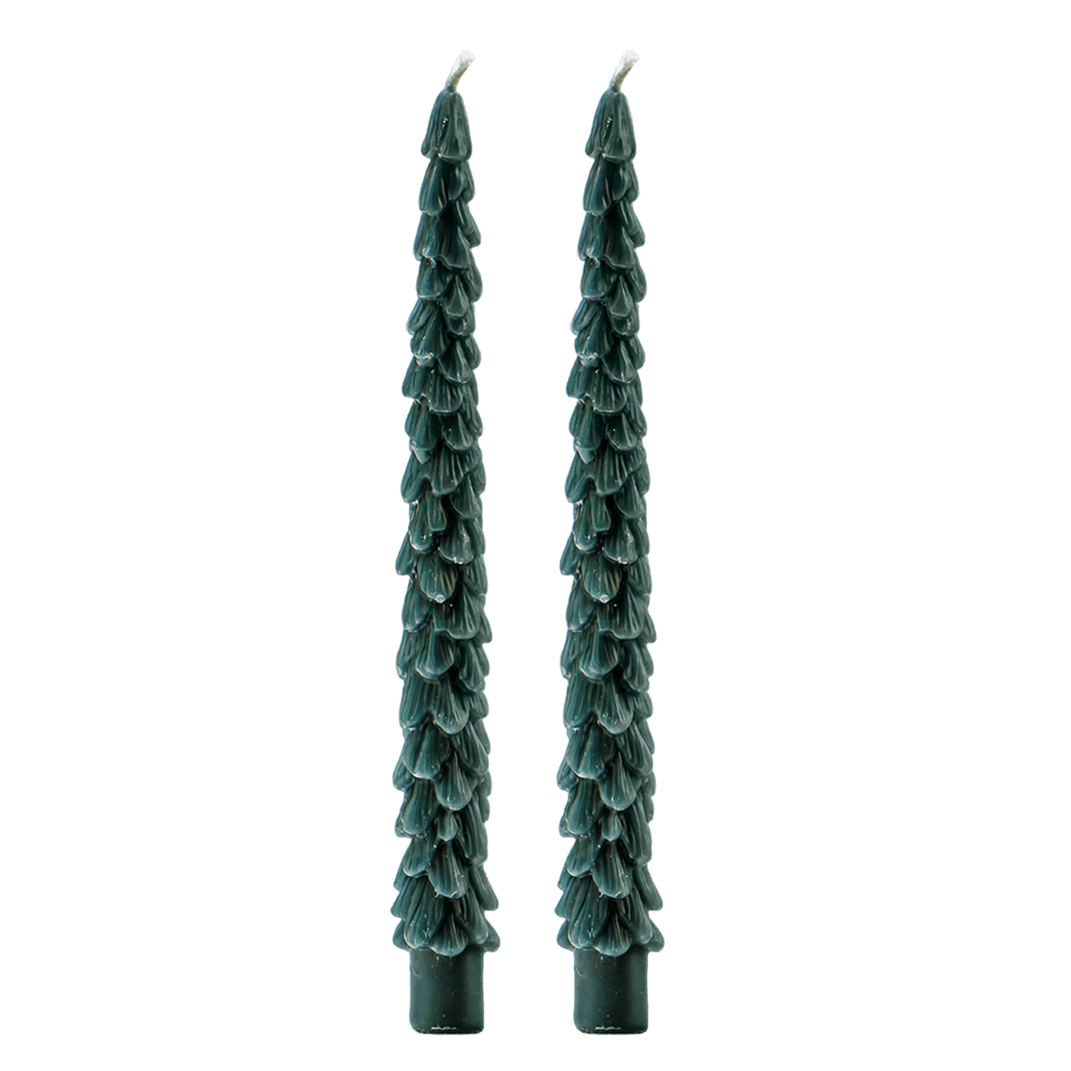 Green Tree Taper Candles Set