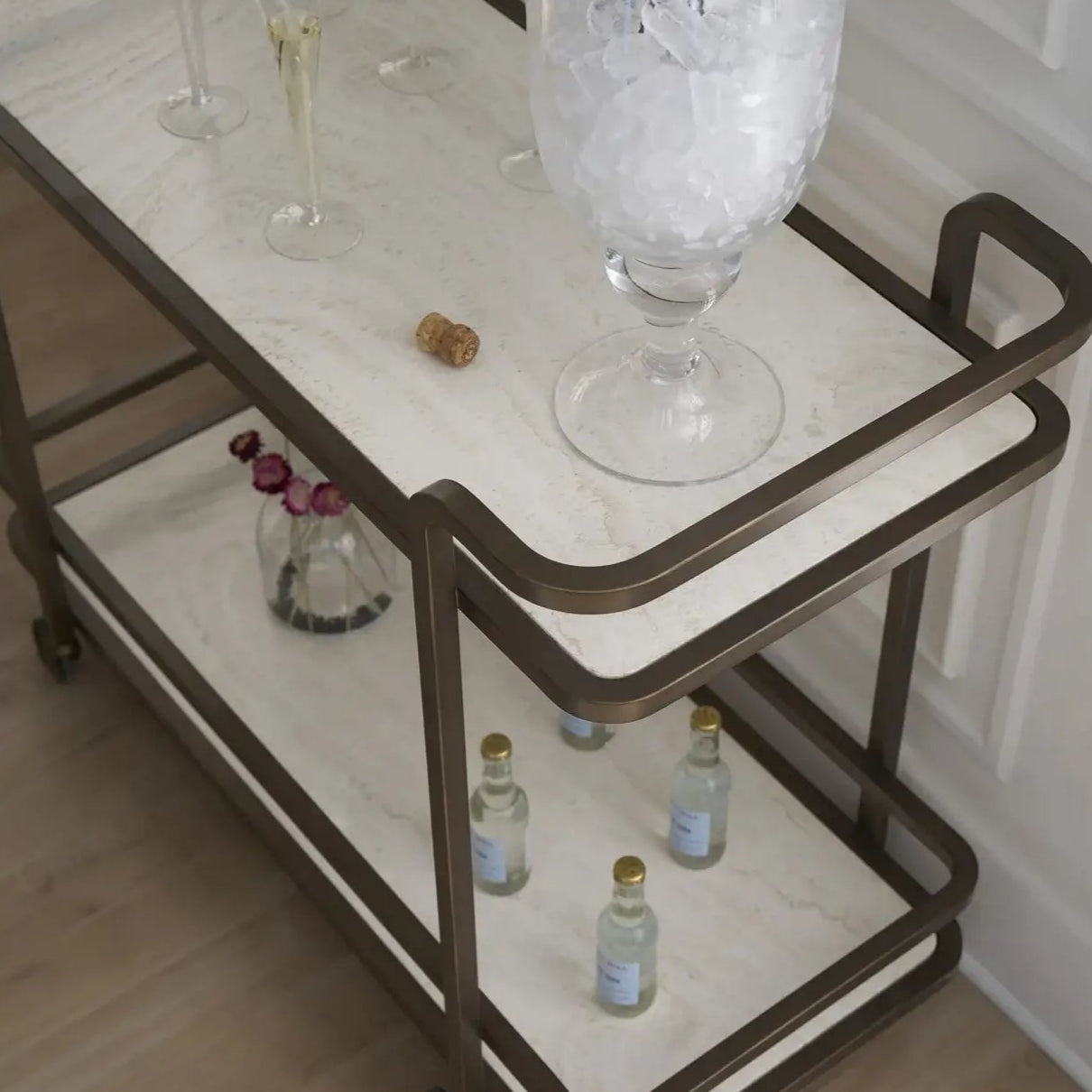 Aged Gold Bar Cart
