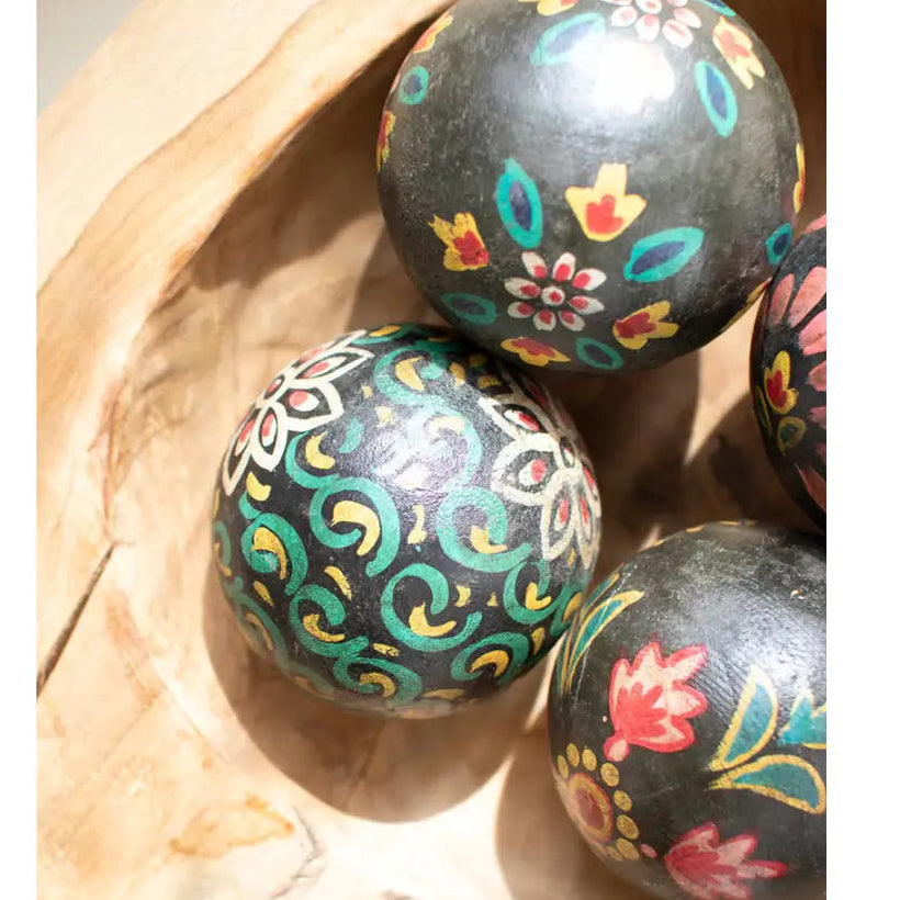Hand Painted Wooden Sphere Set