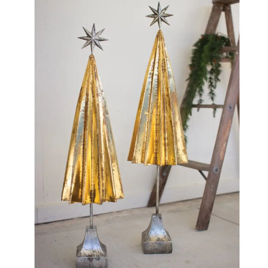 Folded Gold Metal Tree Set