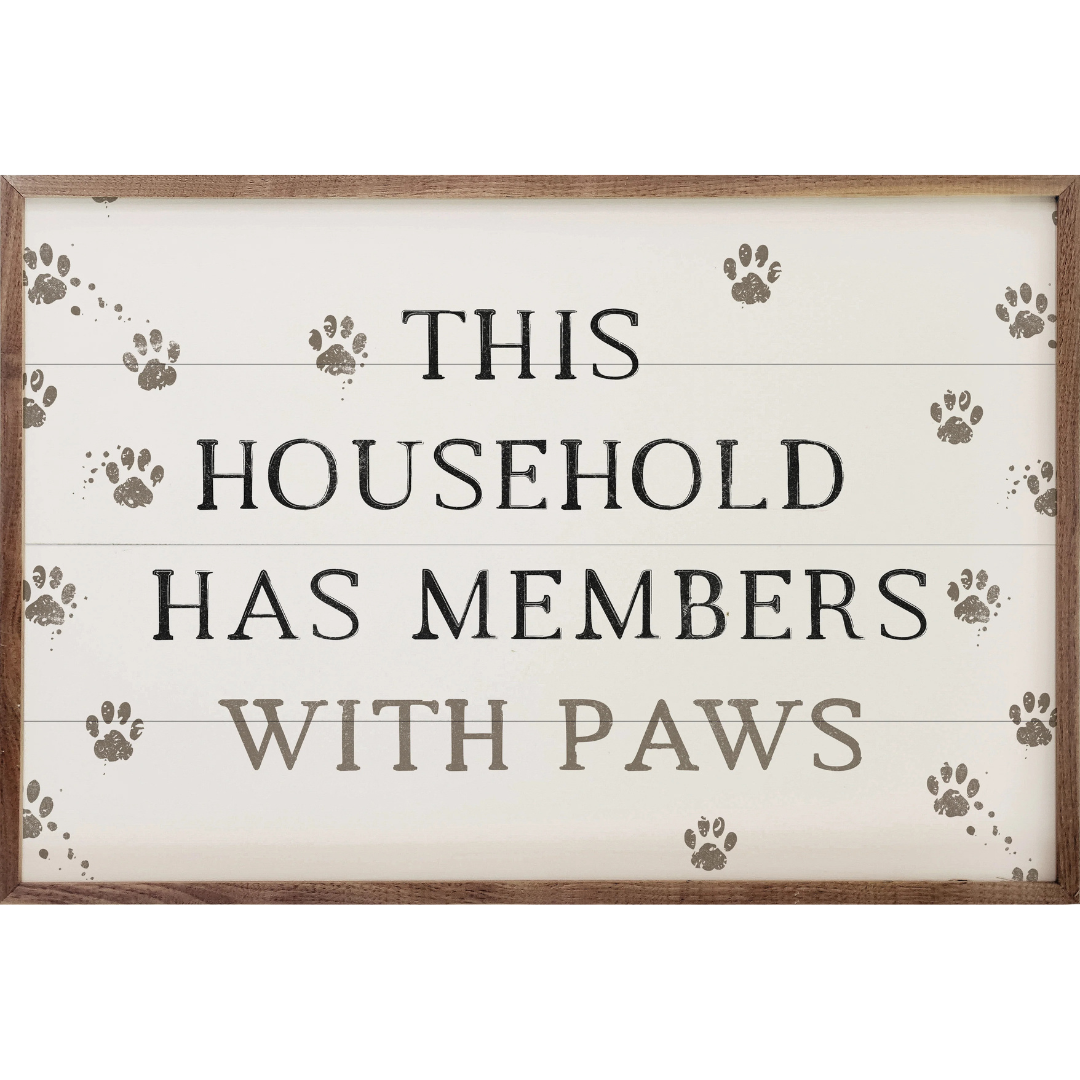 Paws Household Wood Framed Print