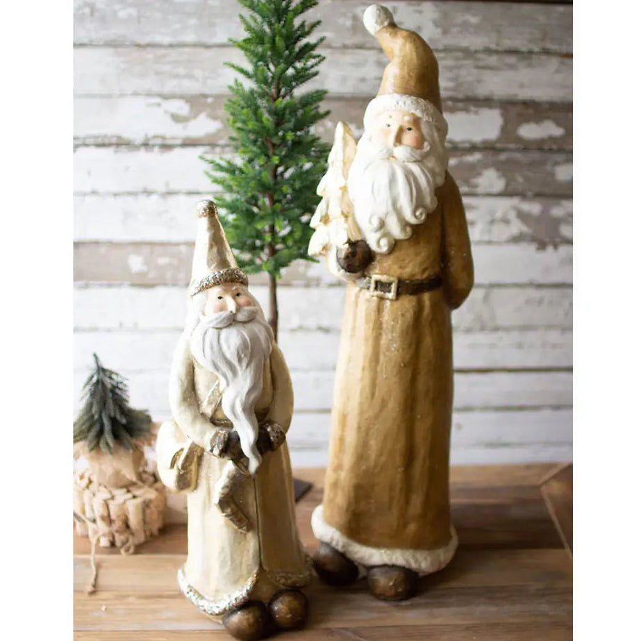 Gold Resin Santa Set