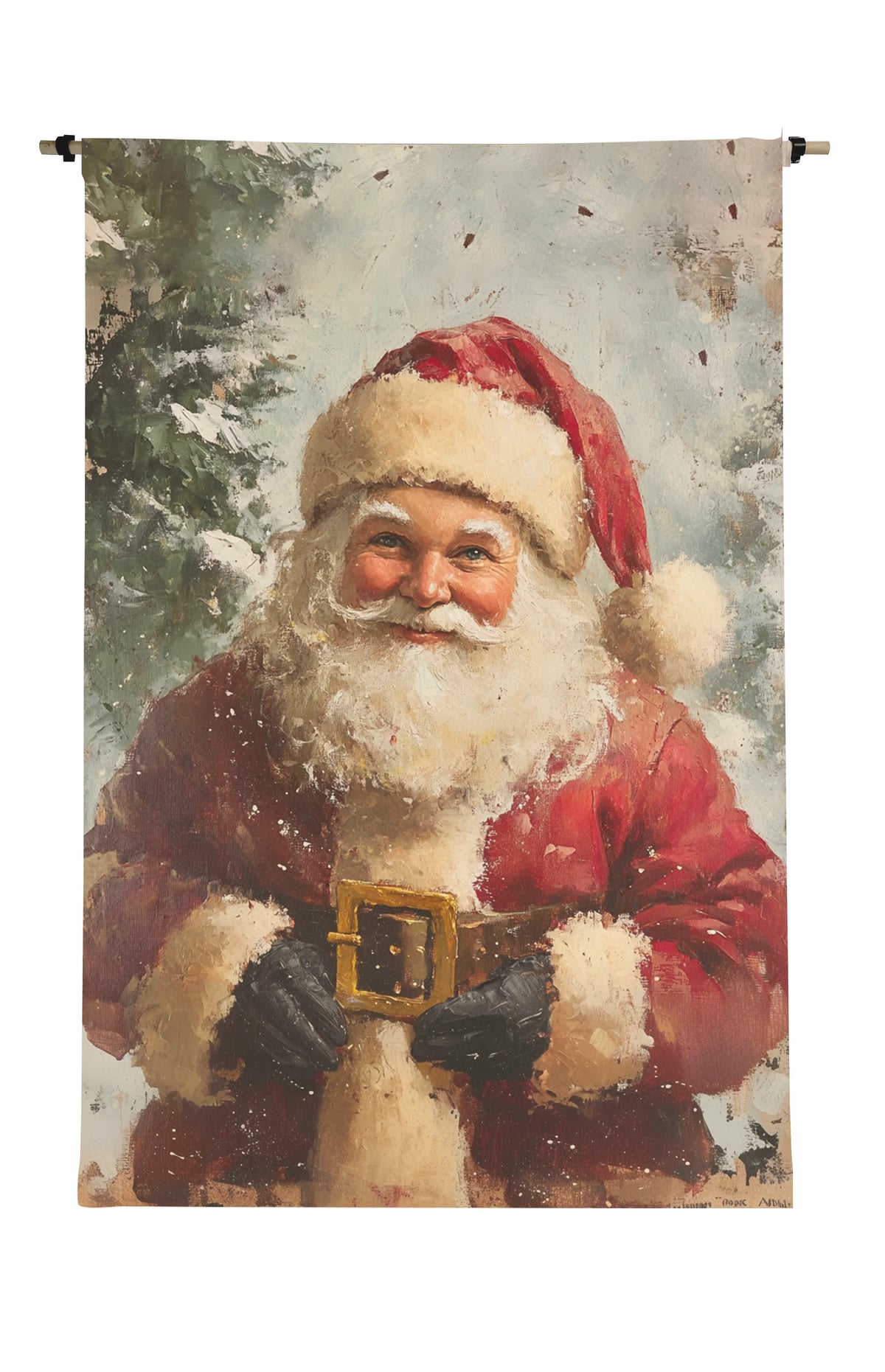 Vintage Santa Two Scroll