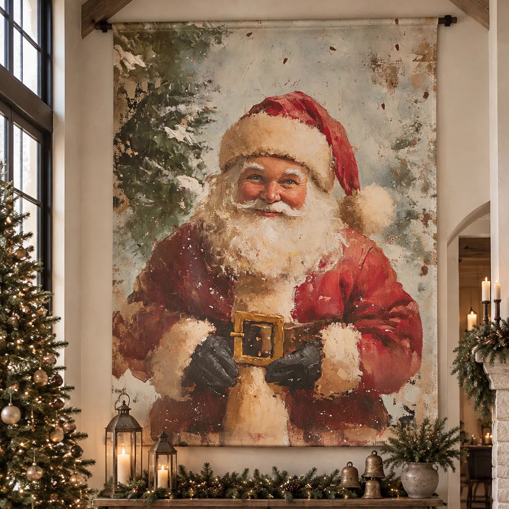 Vintage Santa Two Scroll