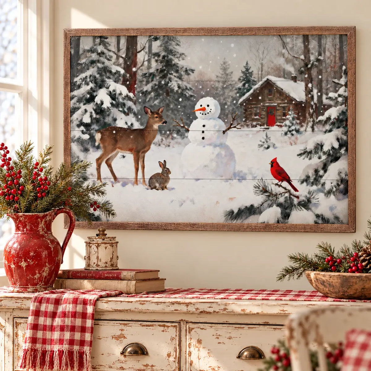 Woodland Friends Wood Framed Print
