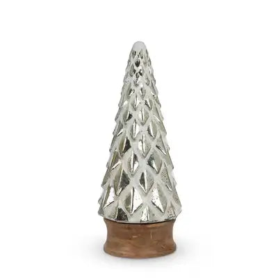 Whitewash Silver Mercury Glass Tabletop Tree
