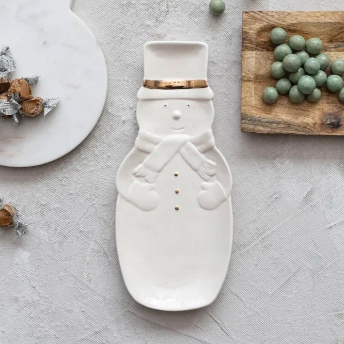 Stoneware Snowman Plate