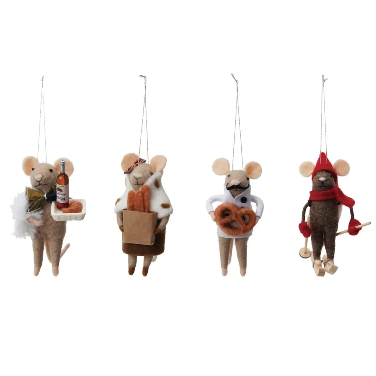 Felt Gourmand Mouse Ornament