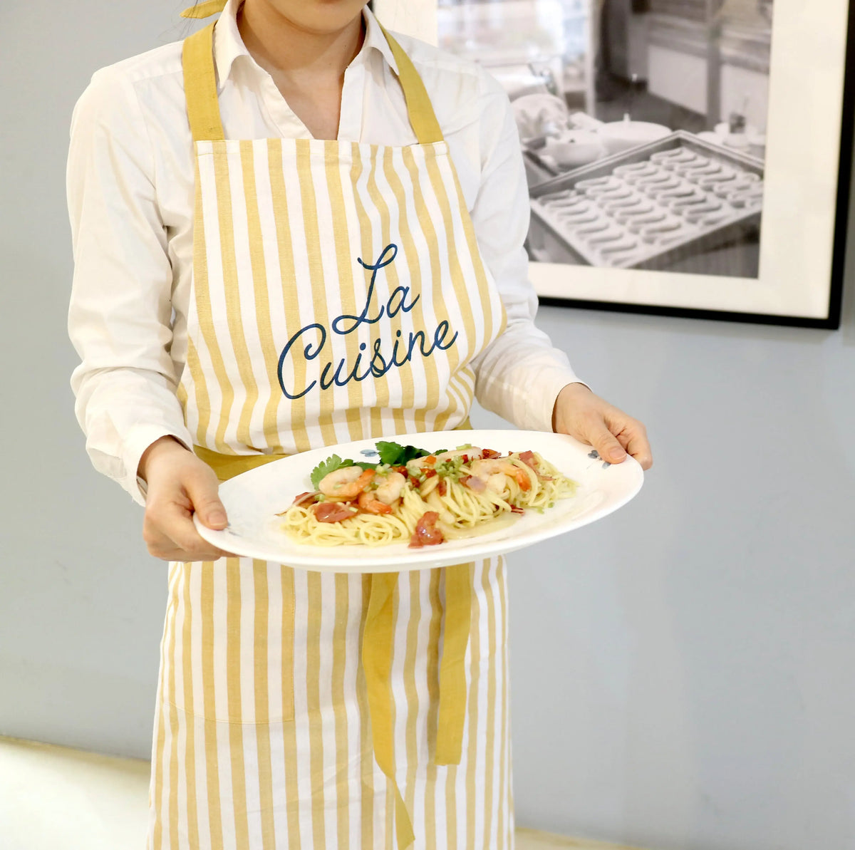 Yellow Stripe Bib Apron