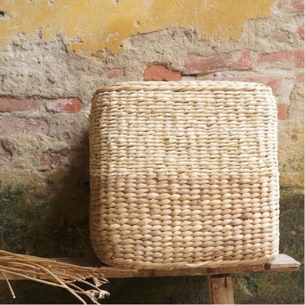 Woven Square Pouf