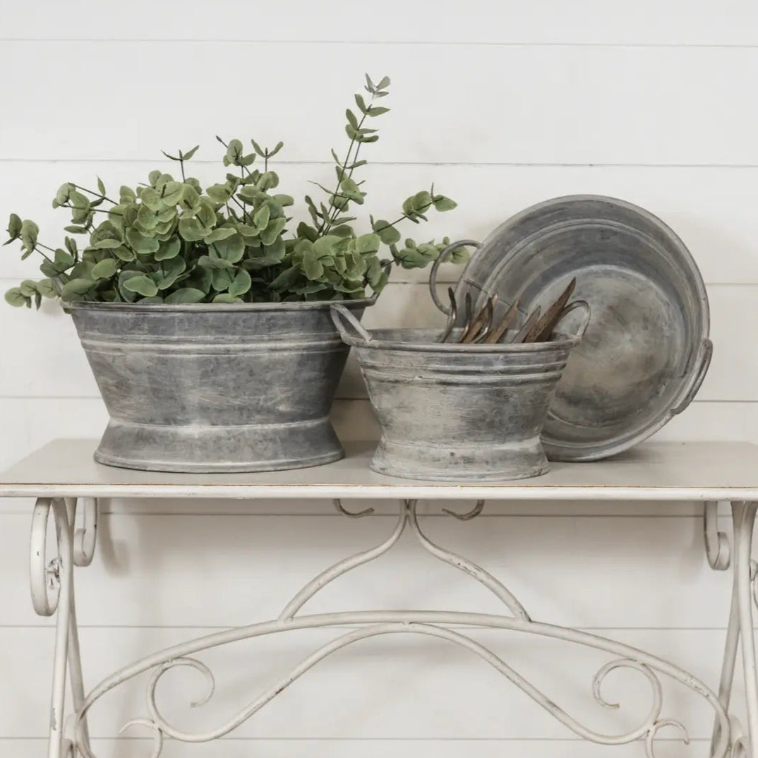 Galvanized Two Handle Bucket Set