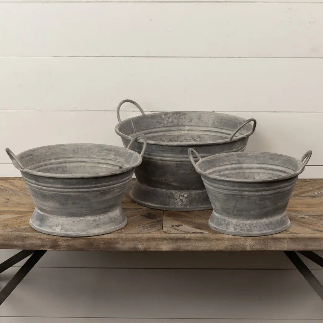 Galvanized Two Handle Bucket Set