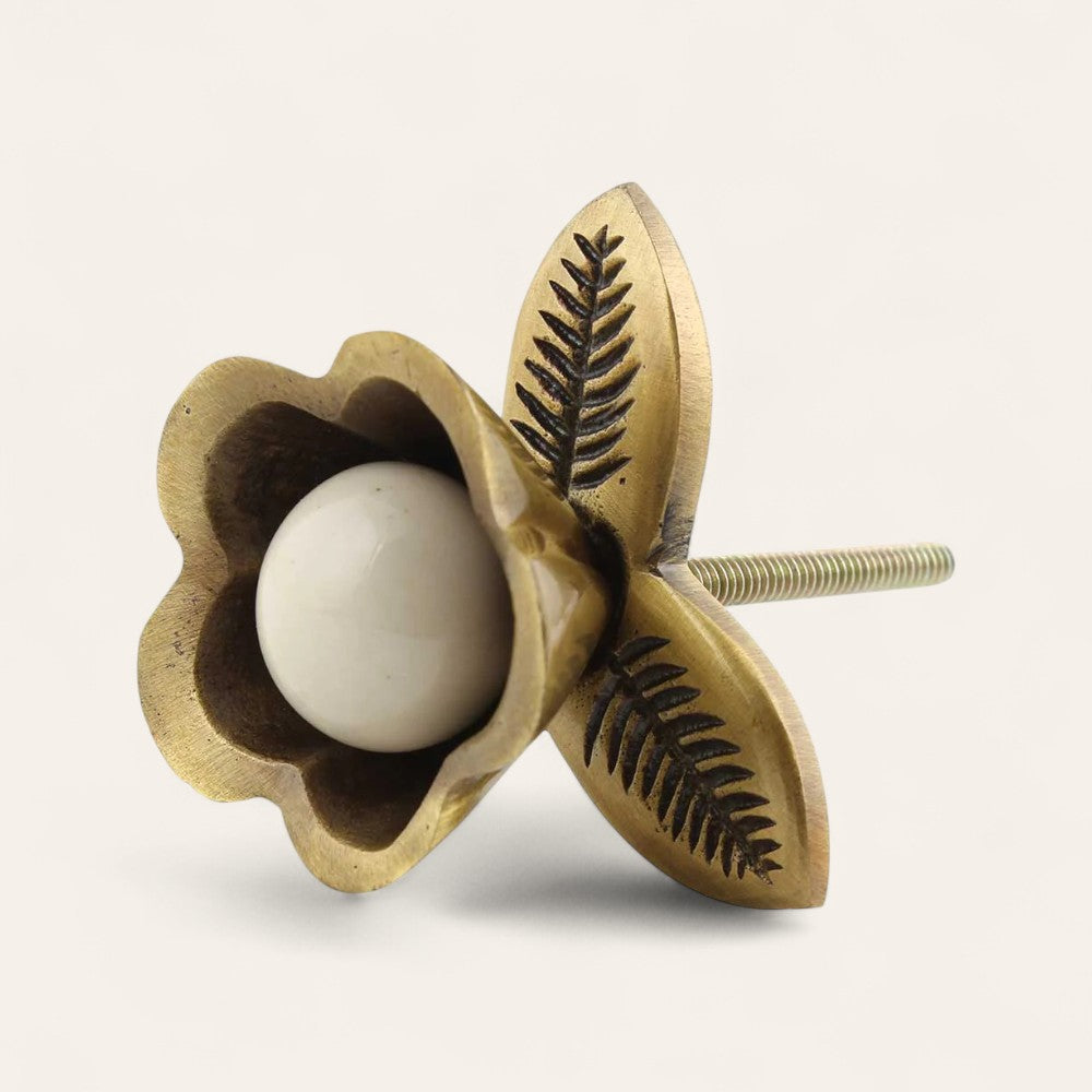 Antique Brass Flower Knob