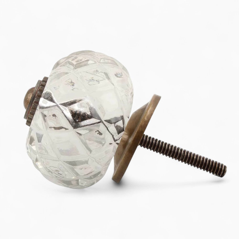 Antique Cut Glass Round Knob