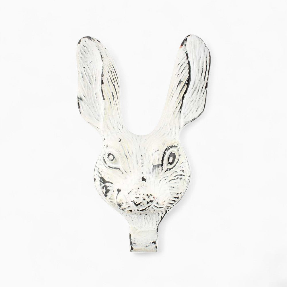 Antiqued White Rabbit Door Knocker