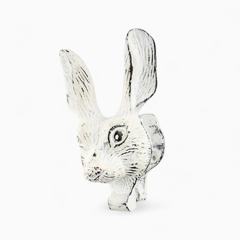 Antiqued White Rabbit Door Knocker