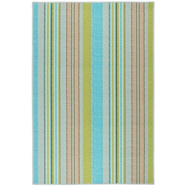 Aquinnah Ticking Multi Machine Washable Rug - A Cottage in the City